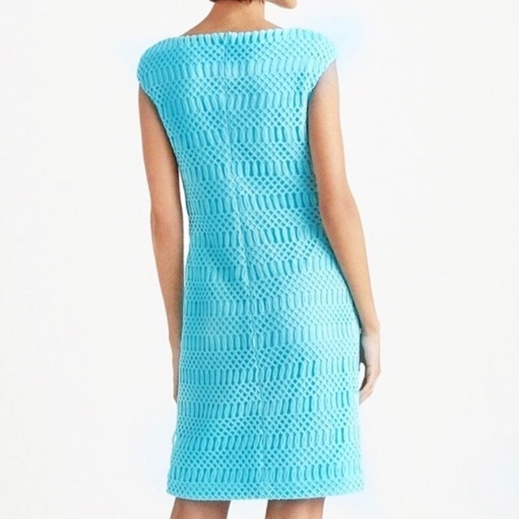 Lauren Ralph Lauren Dress A-Line Lace Sleeveless Career Size 8 LRL Turquoise - Picture 3 of 8